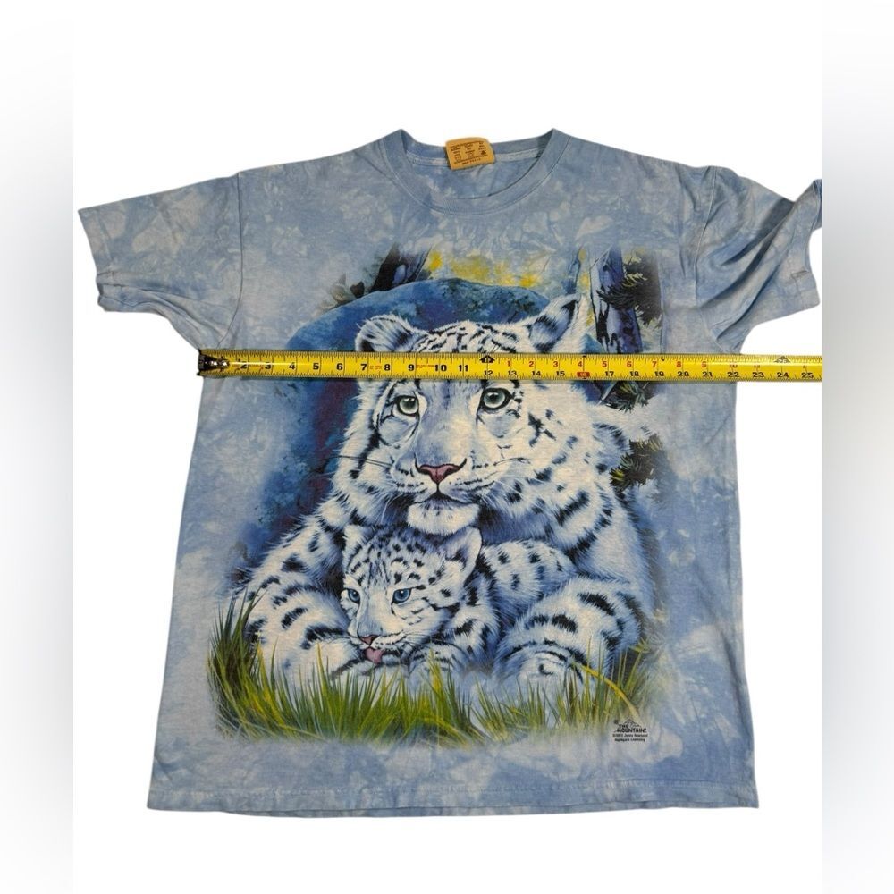 The Mountain Snow Leopard Cub T-Shirt Sz Large VTG Y2K  Tie Dye Wildlife Graphic - Picture 3 of 8